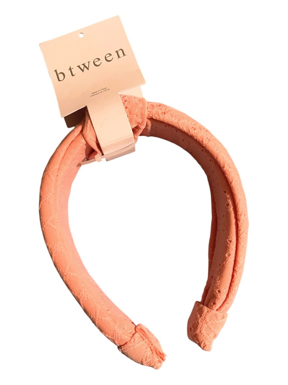 btween Coral Pink Padded Top Knot Headband